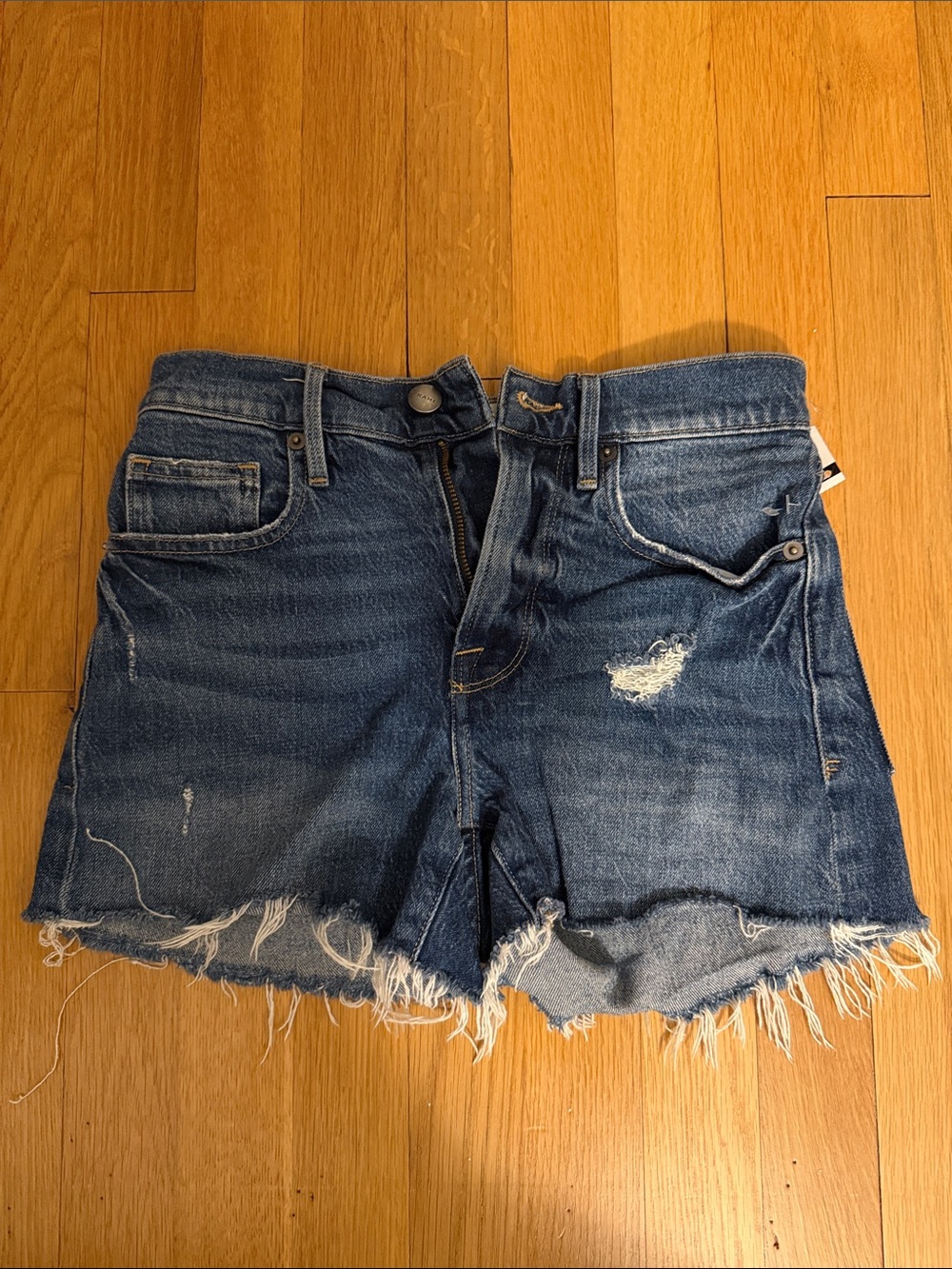 Frame Denim Dark Blue Distressed Cutoff Shorts
